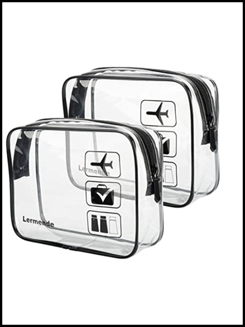 TSA Approved Clear Toiletry Bag Quart Size Travel Carry On 2Pcs